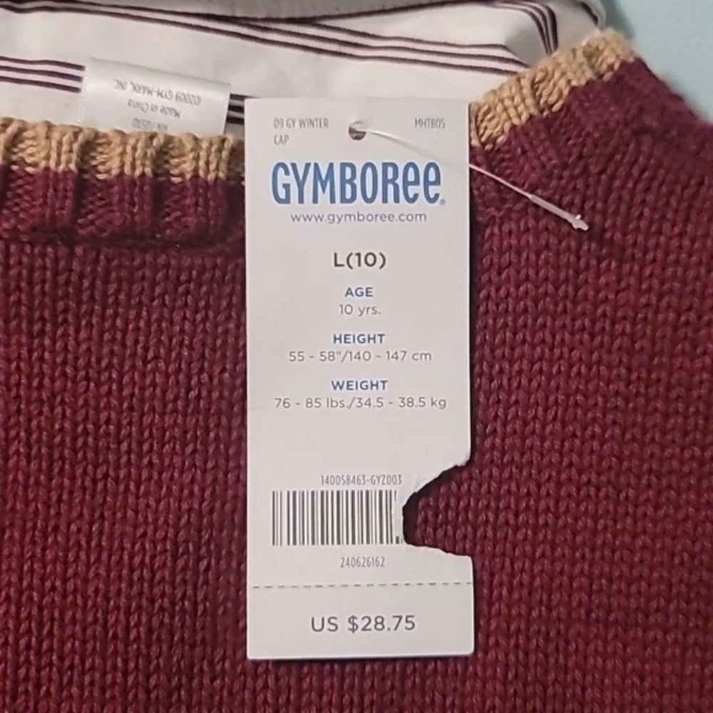 GYMBOREE Maroon Shirt & Vest Combo Boys Size 10 NWT‎